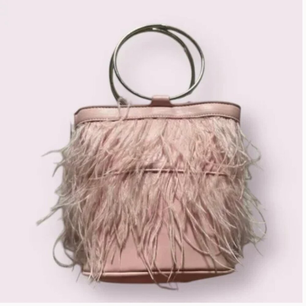 FL Feather Boho Peasant Hipster Hippie Art Chic Classy Party Evelyn Bucket Bag